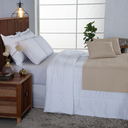 Ver imagem 1 de Peseira de Cama Comfort 5 Pçs King Almofadas Cheias Cáqui