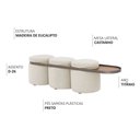 Ver imagem 3 de Puff Lynce 3 Lugares com Mesa Auxiliar Aro Titânio Poliéster Bege Claro - Nexta Casa