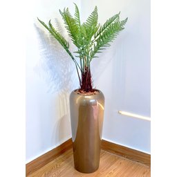 Vaso Decorativo Fibra de Vidro Florida M 80cm Ouro Velho - 2