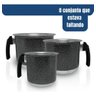 Conjunto Fervedor Alumínio Leiteira Canecão Café 3 Peças - Preto Craqueado - 5