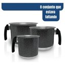 Ver imagem 5 de Conjunto Fervedor Alumínio Leiteira Canecão Café 3 Peças - Preto Craqueado