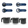 Conjunto Fervedor Alumínio Leiteira Canecão Café 3 Peças - Preto Craqueado - 4