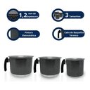 Ver imagem 4 de Conjunto Fervedor Alumínio Leiteira Canecão Café 3 Peças - Preto Craqueado