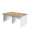 Ver imagem 6 de Plataforma de Trabalho 4 Lugares 1,80m X 1,20m Pé Painel F5 Cor:macadâmia com Branco