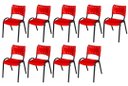 Ver imagem 2 de Cadeira Iso Base Preto Escola, Escritório Vermelho Kit 9 Un