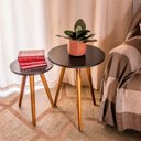 Ver mais imagens de Kit 2 Mesinhas Canto e Apoio Pe Palito 35x40 35x50 Decorativa - Preto