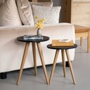 Ver imagem 6 de Kit 2 Mesinhas Canto e Apoio Pe Palito 35x40 35x50 Decorativa - Preto