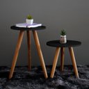 Ver imagem 4 de Kit 2 Mesinhas Canto e Apoio Pe Palito 35x40 35x50 Decorativa - Preto