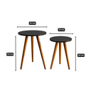 Ver imagem 3 de Kit 2 Mesinhas Canto e Apoio Pe Palito 35x40 35x50 Decorativa - Preto