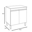 Ver imagem 3 de Balcão Gabinete Karen 80cm 2 Portas Nature Off White - Peternella