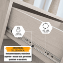 Ver imagem 5 de Buffet Aparador Multiuso 1 Porta e 1 Gaveta London Bege/Cinamomo/Off White