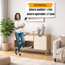 Ver imagem 7 de Buffet Aparador Multiuso 1 Porta e 1 Gaveta London Bege/Cinamomo/Off White