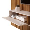 Ver imagem 6 de Painel com Bancada para Tv até 60 Polegadas Ripado Dj Móveis Trento 143 Freijó Off