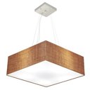 Ver imagem 1 de Lustre Pendente Quadrado Vivare Md-4032 Cúpula em Tecido 15/50x50cm - Bivolt - Palha - Bivolt