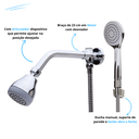 Ver imagem 2 de Ducha Chuveiro Pop Luxo Articulado com Desviador e Ducha Manual Aquecedor Solar e Gas