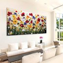 Ver imagem 1 de Quadro Decorativo Floral Contemporâneo, Tela em Canvas , Ideal para Ambiente de Sala e Quarto
