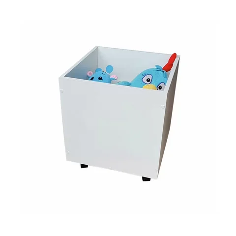 Baú com rodízios em mdf multiuso infantil para brinquedos