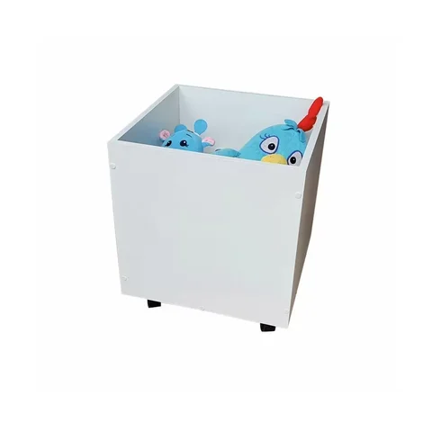 Baú com rodízios em mdf multiuso infantil para brinquedos