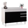 Balcão de Cozinha Lavanderia com Tampo 02 Gavetas Beth Branco e Preto 120 cm - D'Rossi DRossi - 1