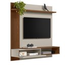Ver imagem 3 de Painel Ripado TV Até 55 Polegadas Freijó Off White Faisão Shop JM