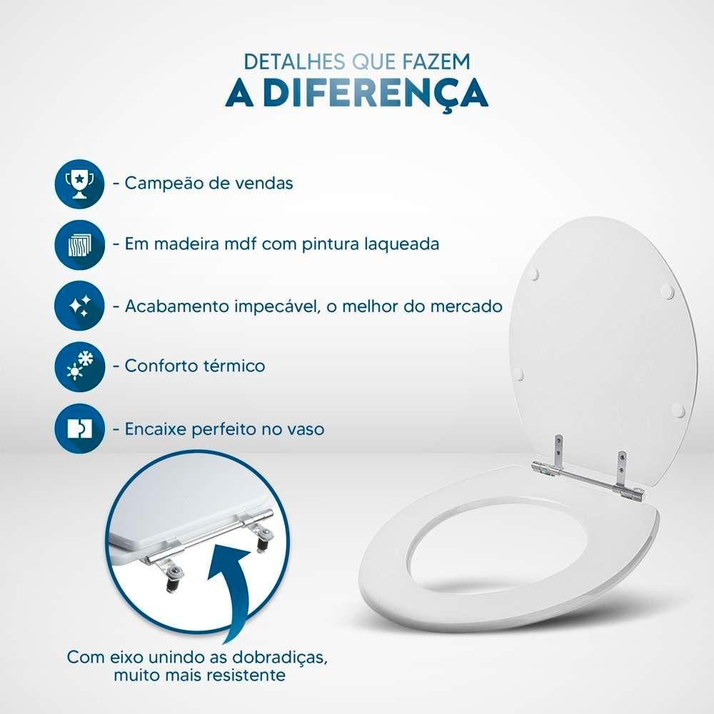 Assento Sanitário Laqueado Dalia Cinza Claro para Vaso Fiori - 5
