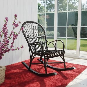Cadeira de Balanço em Vime Preto
