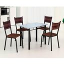 Ver imagem 2 de Conjunto de Mesa Vitoria 100x60 com 4 Cadeiras 200 Gol Tampo Ardósia Off/aço/corino/marrom