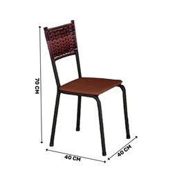 Conjunto de Mesa Vitoria 100x60 com 4 Cadeiras 200 Gol Tampo Ardósia Off/aço/corino/marrom - 4