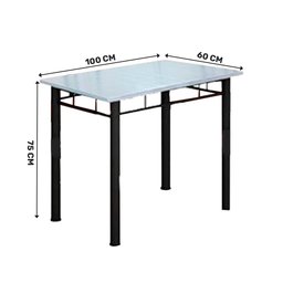 Conjunto de Mesa Vitoria 100x60 com 4 Cadeiras 200 Gol Tampo Ardósia Off/aço/corino/marrom - 3