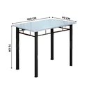 Ver imagem 3 de Conjunto de Mesa Vitoria 100x60 com 4 Cadeiras 200 Gol Tampo Ardósia Off/aço/corino/marrom