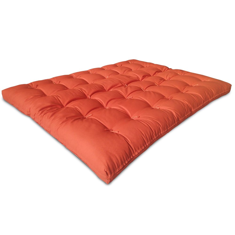 Futon Tradicional 90x120x7cm - Tecido Aquatec (impermeabilizado) - Cor Laranja