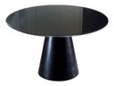 Ver imagem 1 de Mesa de Jantar Cone 80cm Laqueada + Vidro 4mm - Preto