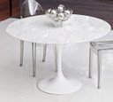 Ver imagem 1 de Mesa de Jantar Tulipa Saarinen Redonda 130 Mármore Branco Extra - Branco
