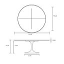 Ver imagem 3 de Mesa de Jantar Tulipa Saarinen Redonda 70 Mármore Branco Extra - Branco
