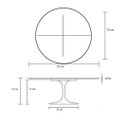 Ver imagem 3 de Mesa de Jantar Tulipa Saarinen Redonda 70 Mármore Branco Extra - Branco
