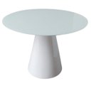 Ver imagem 1 de Mesa de Jantar Cone 100cm Laqueada + Vidro 4mm - Branco