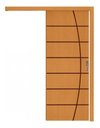Ver imagem 1 de Porta de Correr com Trilho de Madeira Folha Frisada 210 (a) X 82 (l) C/fechadura