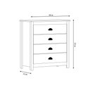 Ver imagem 4 de Cômoda Decorativa Madeira Maciça Osiris 4 Gavetas Branco/freijó - G74 - Gran Belo