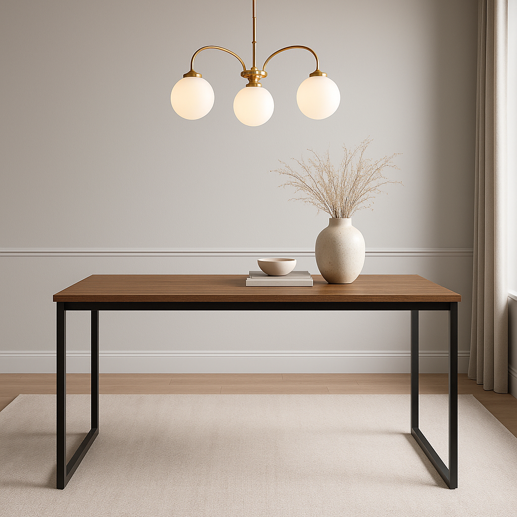 Mesa de Jantar Industrial Aço 4 Lugares 1,20x0,80 Klm Store - 1