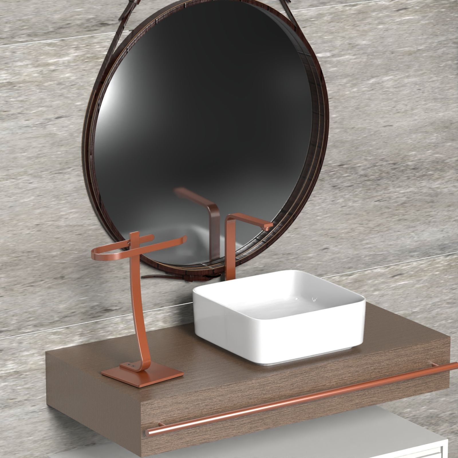 Toalheiro Banheiro Porta Toalha Lavabo Bancada Rose Gold - 2