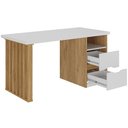 Ver imagem 6 de Mesa Escrivaninha Home Office 142cm 2 Gavetas Dora A02 Branco Olmo - Lyam Decor