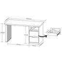 Ver imagem 5 de Mesa Escrivaninha Home Office 142cm 2 Gavetas Dora A02 Branco Olmo - Lyam Decor