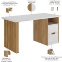 Ver imagem 4 de Mesa Escrivaninha Home Office 142cm 2 Gavetas Dora A02 Branco Olmo - Lyam Decor
