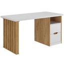 Ver imagem 1 de Mesa Escrivaninha Home Office 142cm 2 Gavetas Dora A02 Branco Olmo - Lyam Decor