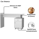 Ver imagem 4 de Mesa Escrivaninha 1 Porta 1 Gaveta B33 122 Cm Branco Novam