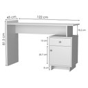 Ver imagem 3 de Mesa Escrivaninha 1 Porta 1 Gaveta B33 122 Cm Branco Novam