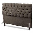 Ver imagem 1 de Cabeceira Cama Box Casal Queen Size Lylla 160cm Capitonê com Frame Linho Cacau - Desk Design