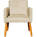 Ver imagem 3 de Kit 4 Poltrona para Sala Recepção Consultório Cadeira Nina Pés Palito Bege Suede
