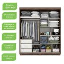 Ver imagem 3 de Guarda-Roupa Casal com Espelho 2 Portas 3 Gavetas Heloísa Plus Acp Móveis