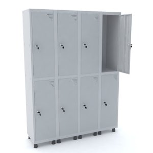 ROUPEIRO DE AÇO 4M 08 PORTAS FECHADURA PANDIN - CINZA GRF 504/8 DI